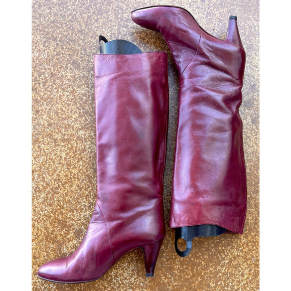 Bruno Magli Women’s Leather Tall Heeled Boots Size 9.5 (40) Burgundy• Italian - Picture 12 of 15